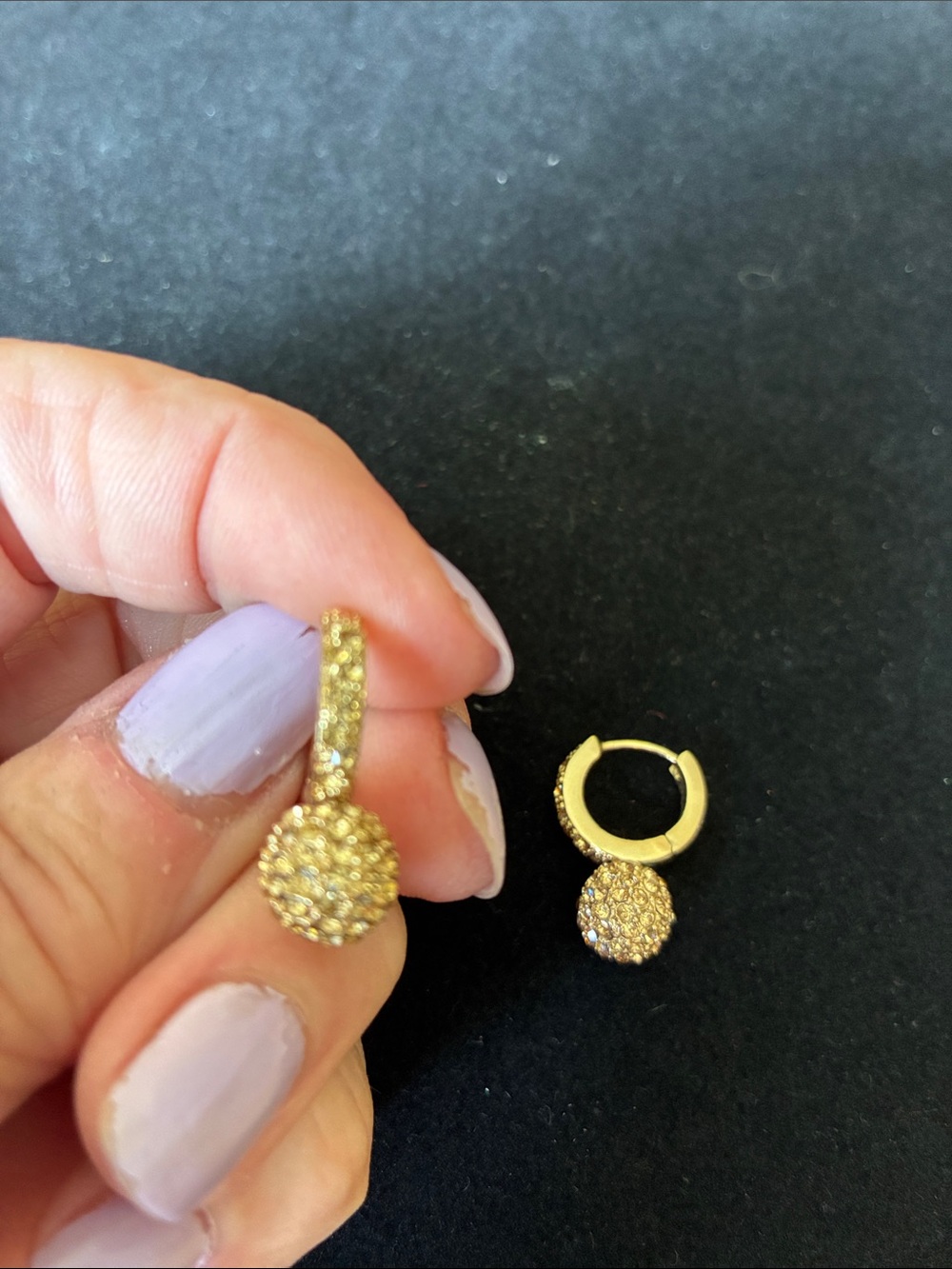 Monet pave ball earrings